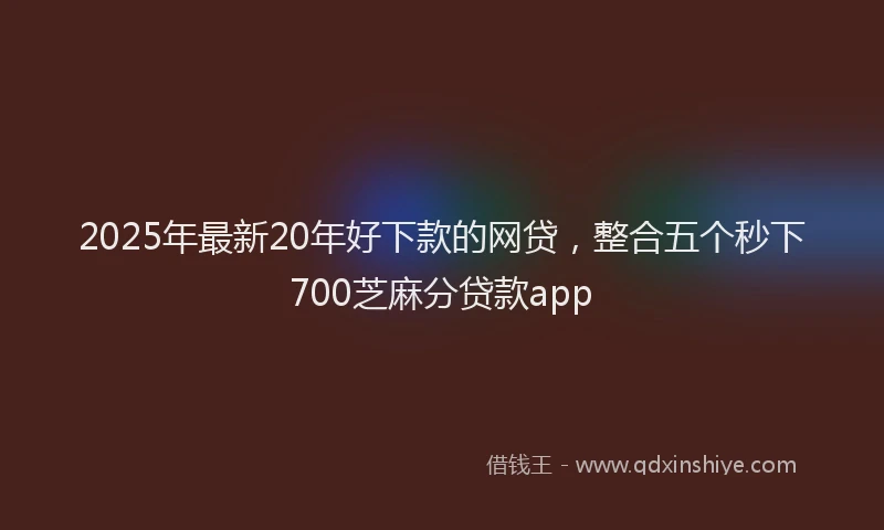 2025年最新20年好下款的网贷，整合五个秒下700芝麻分贷款app