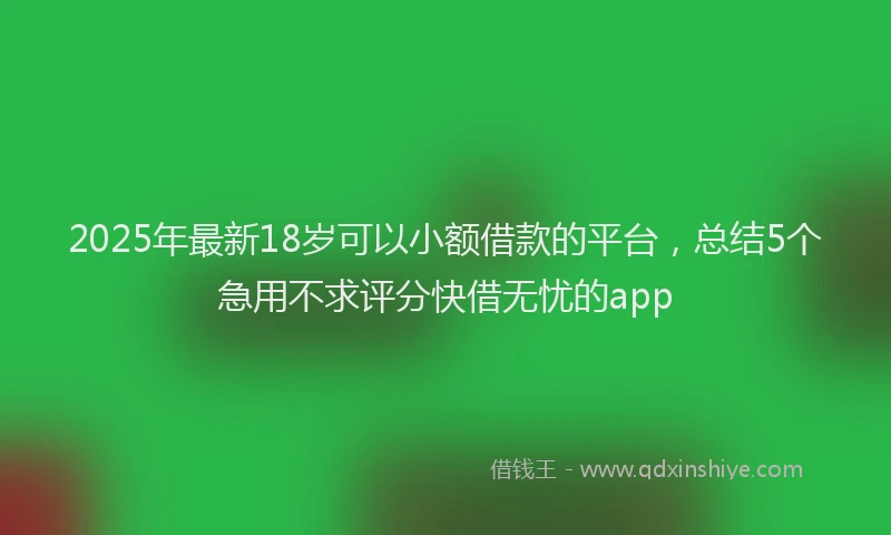 2025年最新18岁可以小额借款的平台，总结5个急用不求评分快借无忧的app