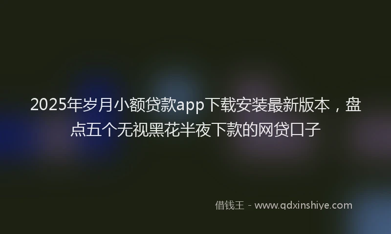 2025年岁月小额贷款app下载安装最新版本，盘点五个无视黑花半夜下款的网贷口子