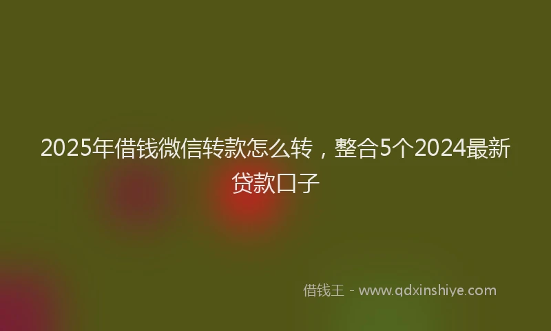 2025年借钱微信转款怎么转，整合5个2024最新贷款口子