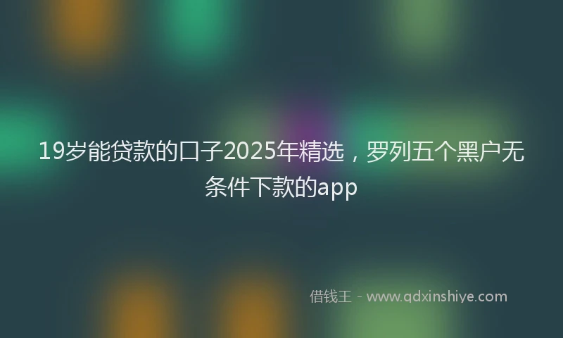 19岁能贷款的口子2025年精选，罗列五个黑户无条件下款的app