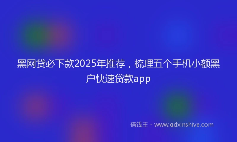 黑网贷必下款2025年推荐，梳理五个手机小额黑户快速贷款app