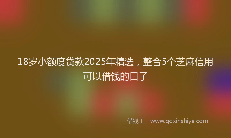 18岁小额度贷款2025年精选，整合5个芝麻信用可以借钱的口子