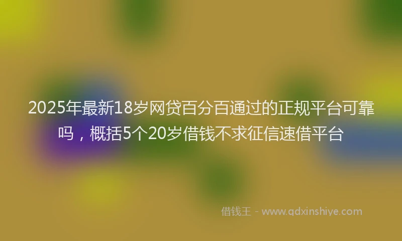 2025年最新18岁网贷百分百通过的正规平台可靠吗，概括5个20岁借钱不求征信速借平台