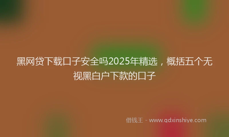 黑网贷下载口子安全吗2025年精选，概括五个无视黑白户下款的口子