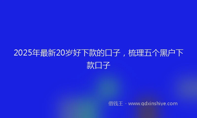 2025年最新20岁好下款的口子，梳理五个黑户下款口子
