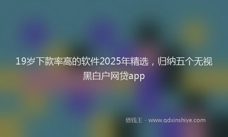 19岁下款率高的软件2025年精选，归纳五个无视黑白户网贷app
