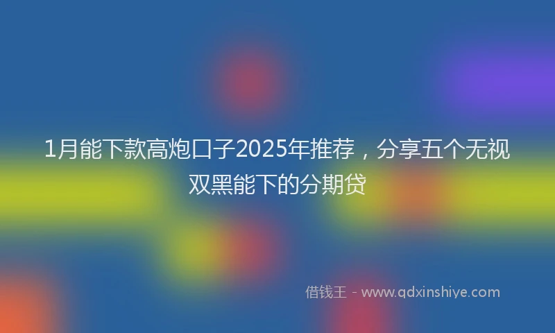 1月能下款高炮口子2025年推荐，分享五个无视双黑能下的分期贷
