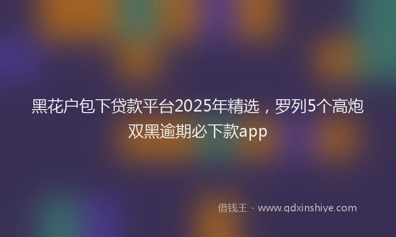 黑花户包下贷款平台2025年精选，罗列5个高炮双黑逾期必下款app