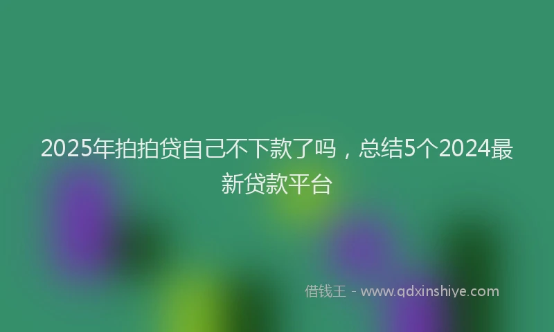 2025年拍拍贷自己不下款了吗，总结5个2024最新贷款平台
