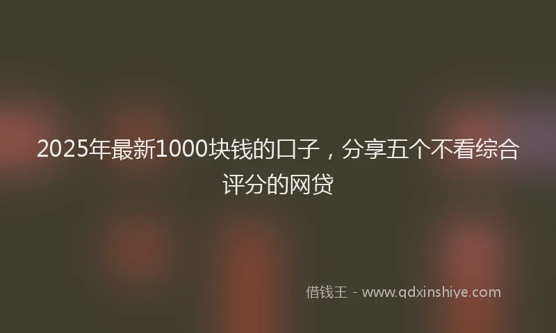 2025年最新1000块钱的口子，分享五个不看综合评分的网贷