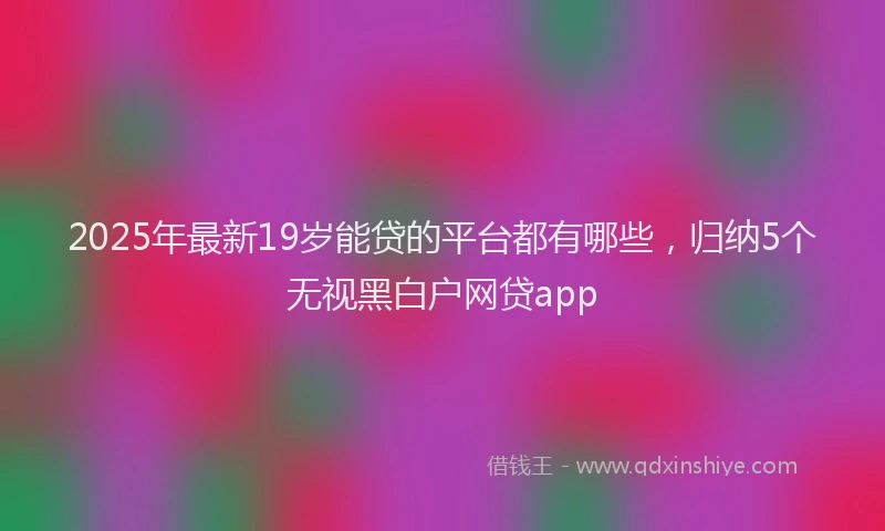 2025年最新19岁能贷的平台都有哪些，归纳5个无视黑白户网贷app