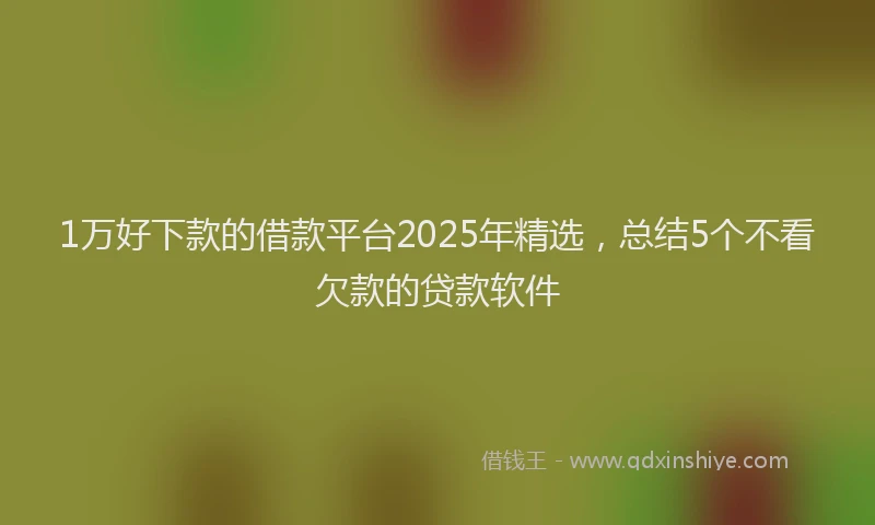 1万好下款的借款平台2025年精选，总结5个不看欠款的贷款软件