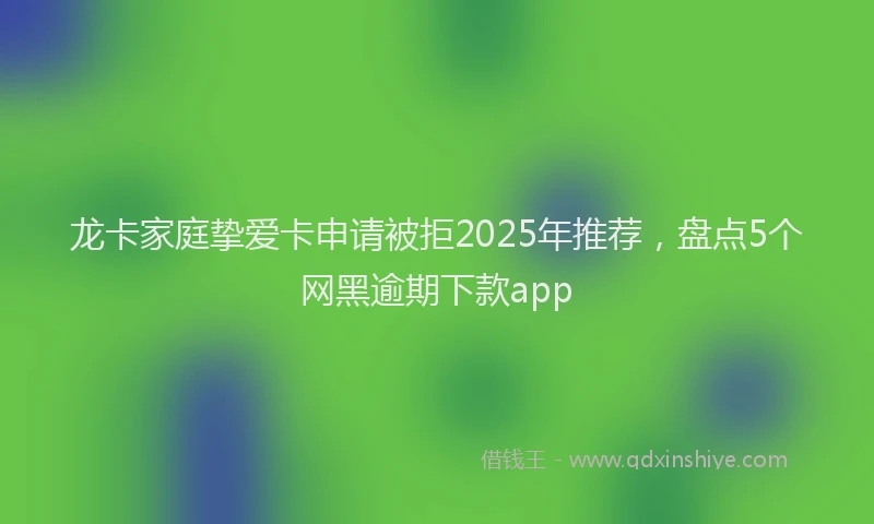龙卡家庭挚爱卡申请被拒2025年推荐，盘点5个网黑逾期下款app