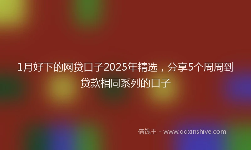 1月好下的网贷口子2025年精选，分享5个周周到贷款相同系列的口子