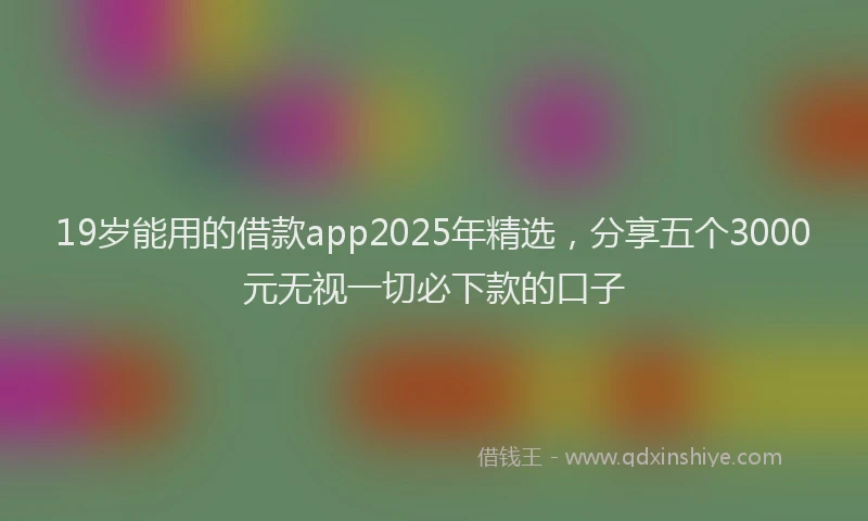 19岁能用的借款app2025年精选，分享五个3000元无视一切必下款的口子