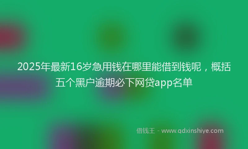 2025年最新16岁急用钱在哪里能借到钱呢，概括五个黑户逾期必下网贷app名单