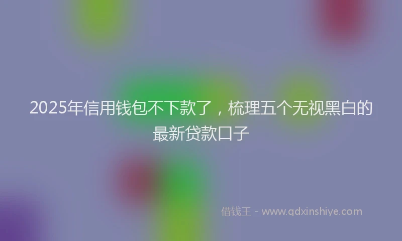 2025年信用钱包不下款了，梳理五个无视黑白的最新贷款口子