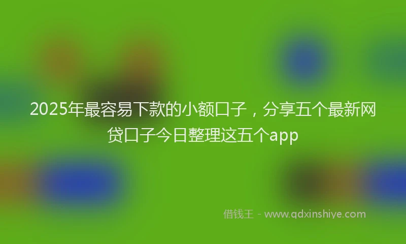 2025年最容易下款的小额口子，分享五个最新网贷口子今日整理这五个app