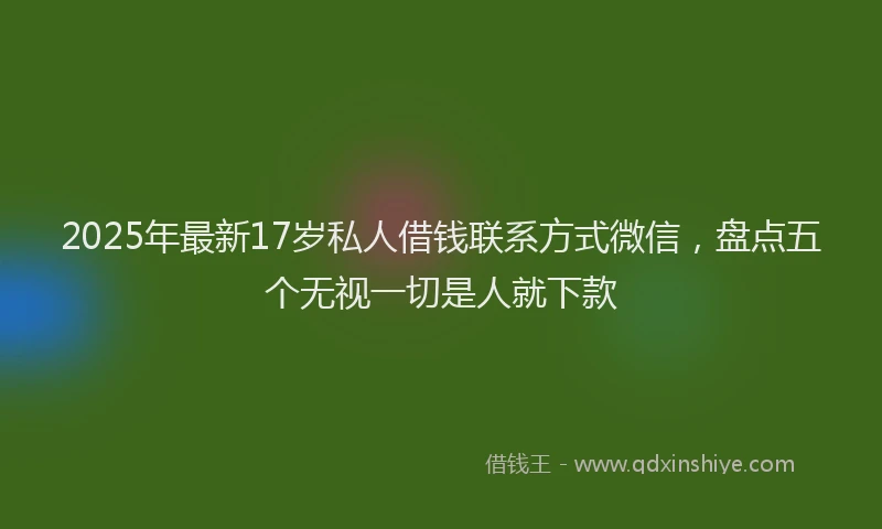2025年最新17岁私人借钱联系方式微信，盘点五个无视一切是人就下款