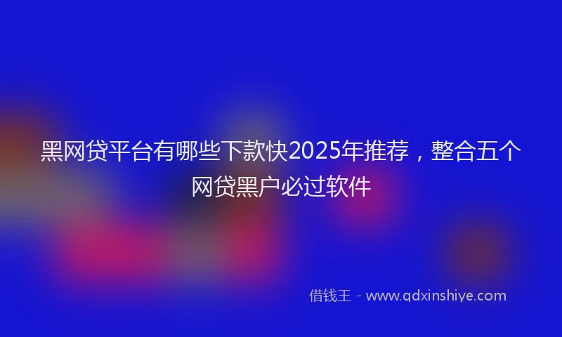 黑网贷平台有哪些下款快2025年推荐，整合五个网贷黑户必过软件
