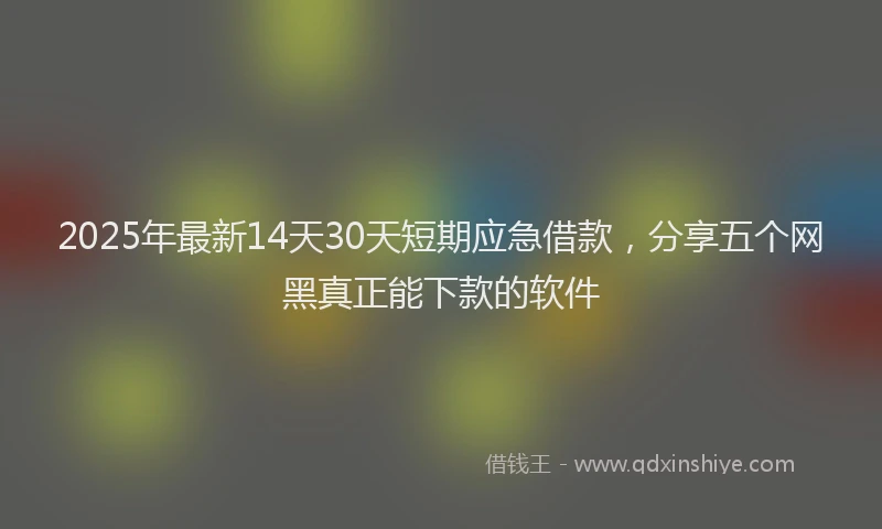2025年最新14天30天短期应急借款，分享五个网黑真正能下款的软件