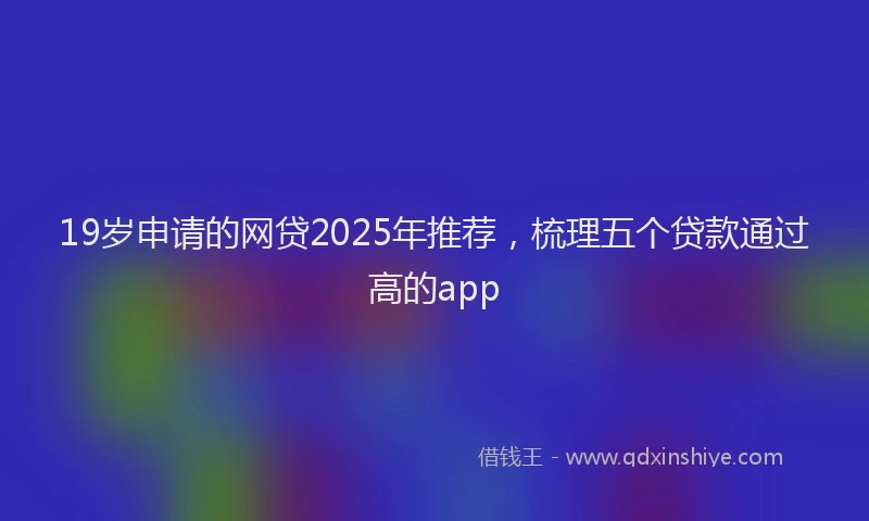 19岁申请的网贷2025年推荐，梳理五个贷款通过高的app