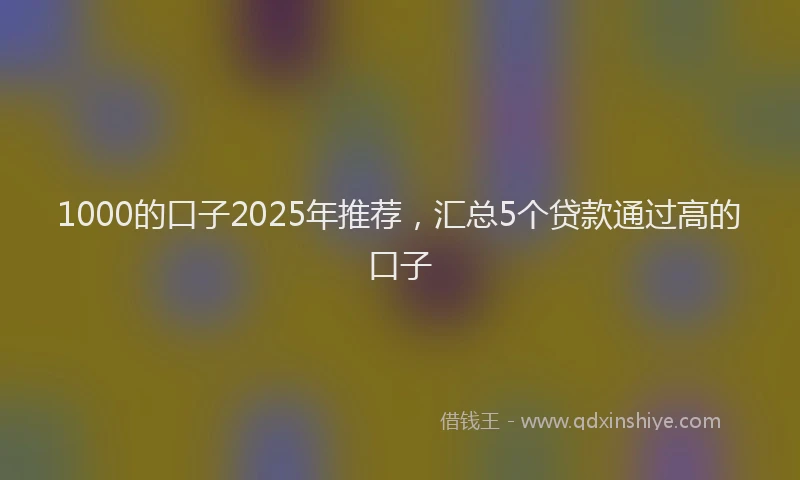 1000的口子2025年推荐，汇总5个贷款通过高的口子
