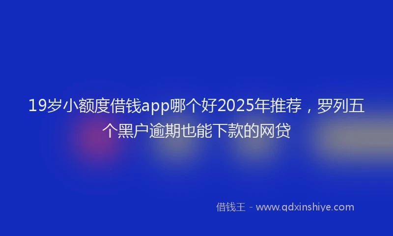 19岁小额度借钱app哪个好2025年推荐，罗列五个黑户逾期也能下款的网贷