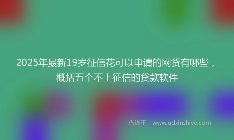 2025年最新19岁征信花可以申请的网贷有哪些，概括五个不上征信的贷款软件