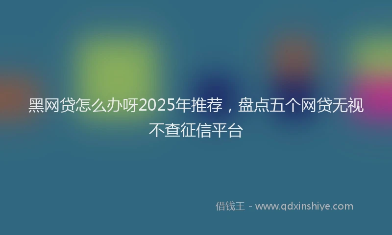 黑网贷怎么办呀2025年推荐，盘点五个网贷无视不查征信平台