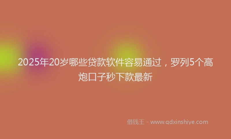 2025年20岁哪些贷款软件容易通过，罗列5个高炮口子秒下款最新