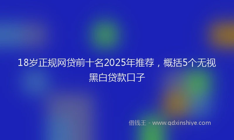 18岁正规网贷前十名2025年推荐，概括5个无视黑白贷款口子
