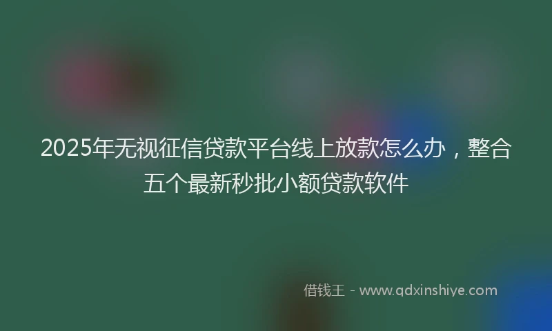 2025年无视征信贷款平台线上放款怎么办，整合五个最新秒批小额贷款软件