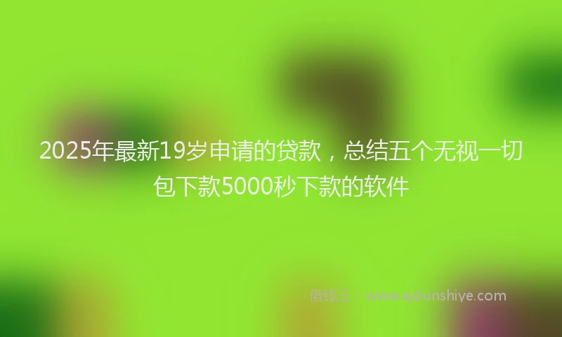 2025年最新19岁申请的贷款，总结五个无视一切包下款5000秒下款的软件