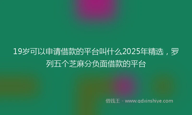 19岁可以申请借款的平台叫什么2025年精选，罗列五个芝麻分负面借款的平台