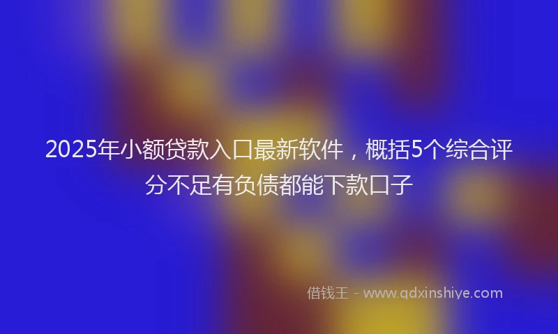 2025年小额贷款入口最新软件，概括5个综合评分不足有负债都能下款口子