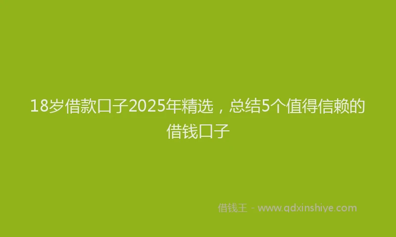 18岁借款口子2025年精选，总结5个值得信赖的借钱口子