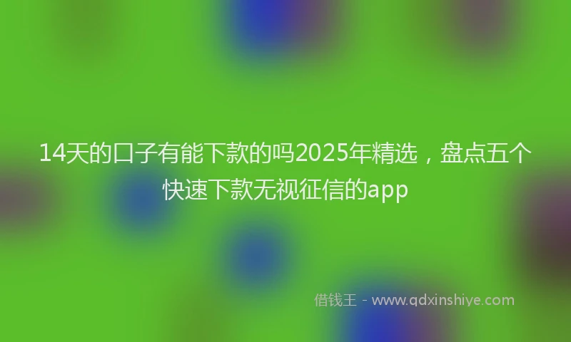 14天的口子有能下款的吗2025年精选，盘点五个快速下款无视征信的app
