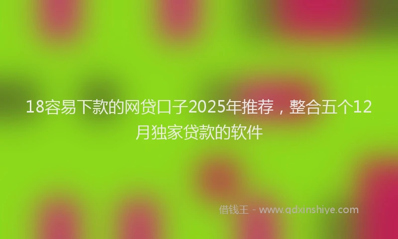 18容易下款的网贷口子2025年推荐，整合五个12月独家贷款的软件