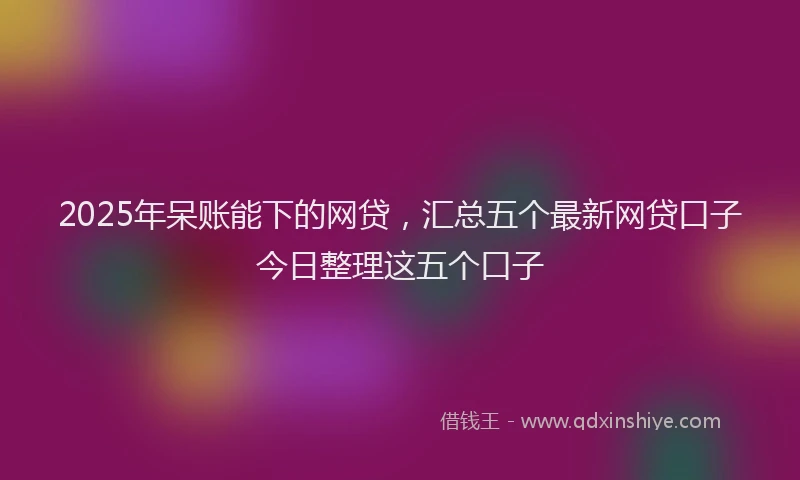 2025年呆账能下的网贷，汇总五个最新网贷口子今日整理这五个口子