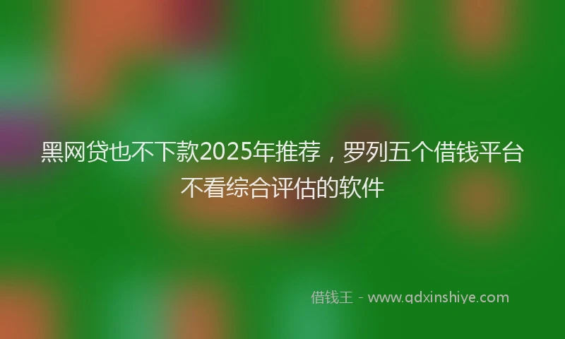 黑网贷也不下款2025年推荐，罗列五个借钱平台不看综合评估的软件