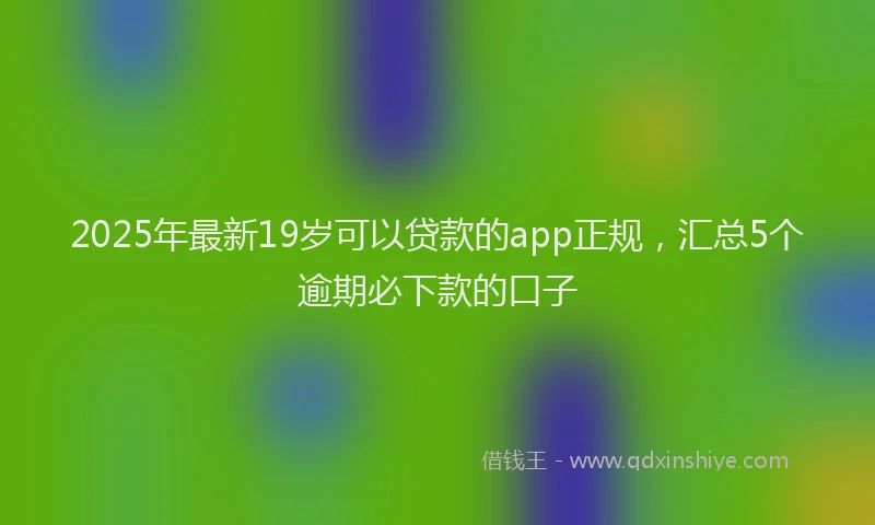 2025年最新19岁可以贷款的app正规，汇总5个逾期必下款的口子