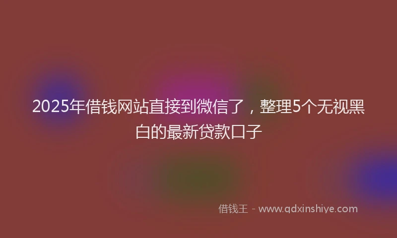 2025年借钱网站直接到微信了，整理5个无视黑白的最新贷款口子