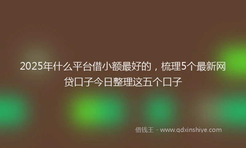 2025年什么平台借小额最好的，梳理5个最新网贷口子今日整理这五个口子