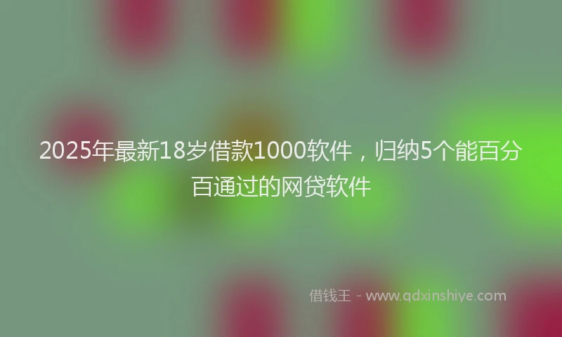 2025年最新18岁借款1000软件，归纳5个能百分百通过的网贷软件