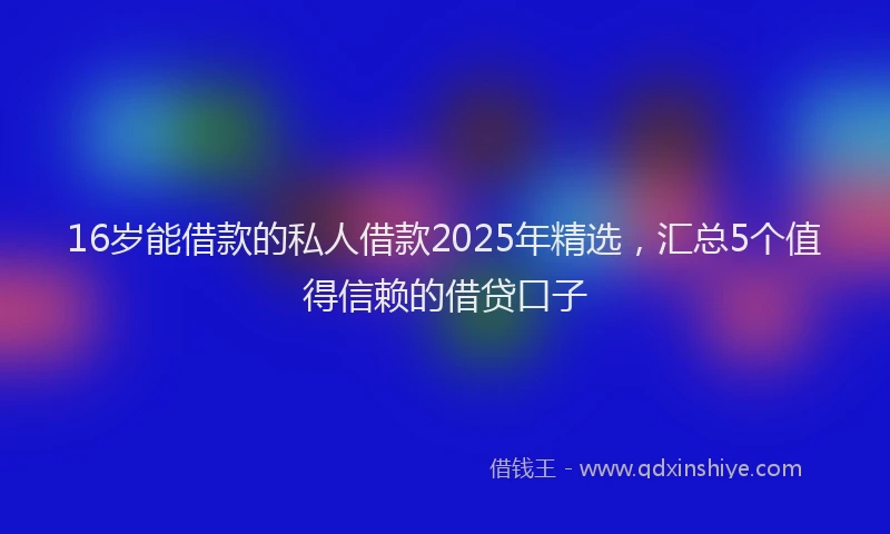 16岁能借款的私人借款2025年精选，汇总5个值得信赖的借贷口子