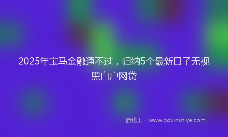 2025年宝马金融通不过，归纳5个最新口子无视黑白户网贷