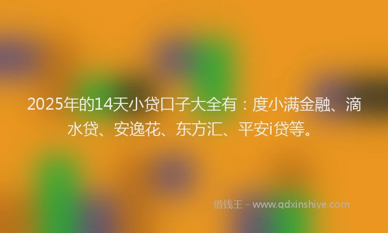 2025年的14天小贷口子大全有：度小满金融、滴水贷、安逸花、东方汇、平安i贷等。