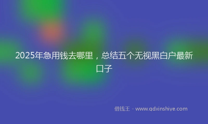 2025年急用钱去哪里，总结五个无视黑白户最新口子